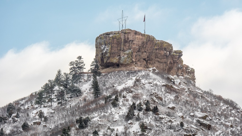 Castle Rock’s butte dusted with snow